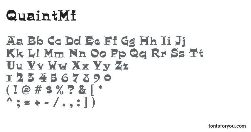 Schriftart QuaintMf – Alphabet, Zahlen, spezielle Symbole