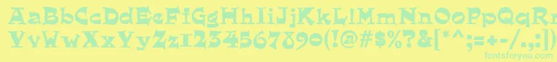 QuaintMf Font – Green Fonts on Yellow Background