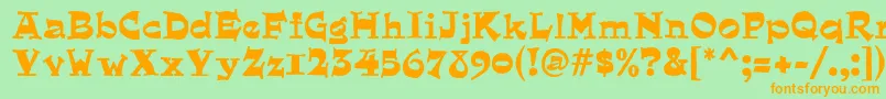 QuaintMf Font – Orange Fonts on Green Background