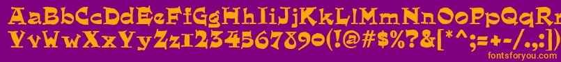 QuaintMf Font – Orange Fonts on Purple Background