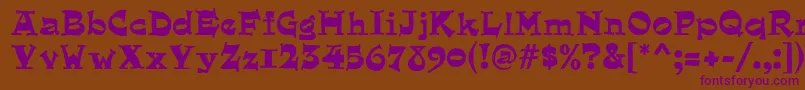 QuaintMf Font – Purple Fonts on Brown Background