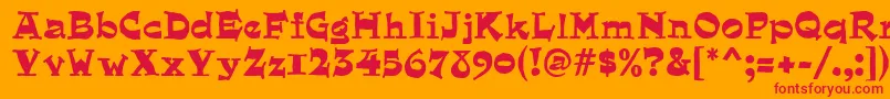 QuaintMf Font – Red Fonts on Orange Background