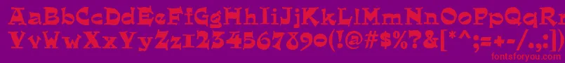 QuaintMf Font – Red Fonts on Purple Background