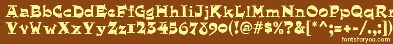 QuaintMf Font – Yellow Fonts on Brown Background