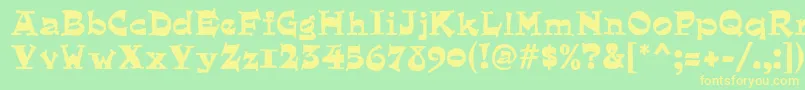 QuaintMf Font – Yellow Fonts on Green Background