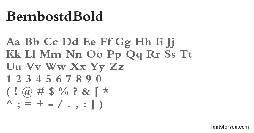 BembostdBoldフォント–アルファベット、数字、特殊文字