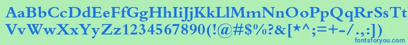 フォントBembostdBold – 青い文字は緑の背景です。