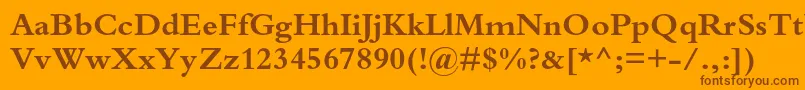 BembostdBold Font – Brown Fonts on Orange Background