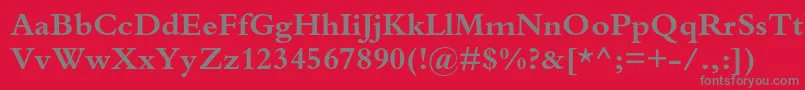 フォントBembostdBold – 赤い背景に灰色の文字