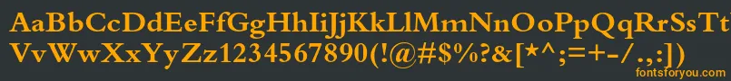 フォントBembostdBold – 黒い背景にオレンジの文字