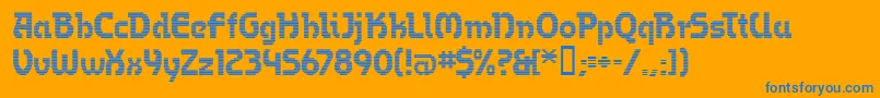 OmegaMfBold Font – Blue Fonts on Orange Background