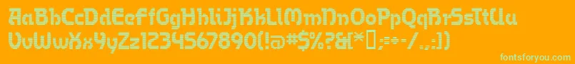 OmegaMfBold Font – Green Fonts on Orange Background