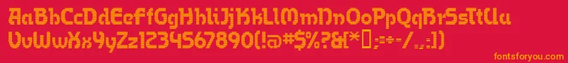 OmegaMfBold Font – Orange Fonts on Red Background