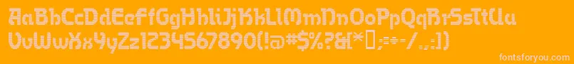 OmegaMfBold-Schriftart – Rosa Schriften auf orangefarbenem Hintergrund