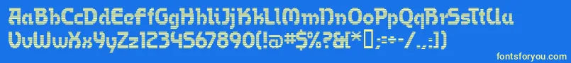 OmegaMfBold Font – Yellow Fonts on Blue Background