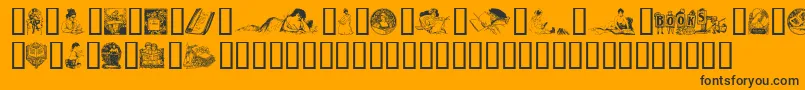 OldfashionedIllus. Font – Black Fonts on Orange Background