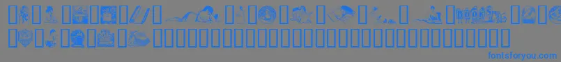 OldfashionedIllus. Font – Blue Fonts on Gray Background