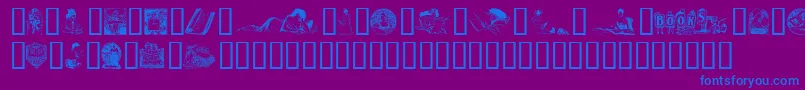 OldfashionedIllus.-Schriftart – Blaue Schriften auf violettem Hintergrund