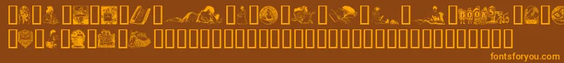 Czcionka OldfashionedIllus. – pomarańczowe czcionki na brązowym tle