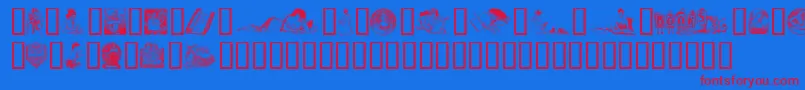 OldfashionedIllus.-Schriftart – Rote Schriften auf blauem Hintergrund