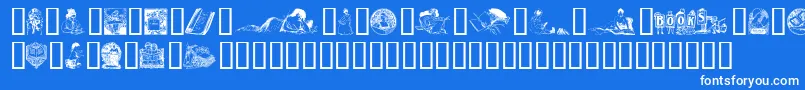 OldfashionedIllus. Font – White Fonts on Blue Background