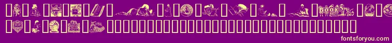 OldfashionedIllus.-Schriftart – Gelbe Schriften auf violettem Hintergrund