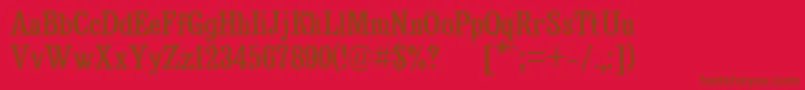 Bruskovaya70-Schriftart – Braune Schriften auf rotem Hintergrund