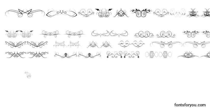 Schriftart Ornamentssoul – Alphabet, Zahlen, spezielle Symbole