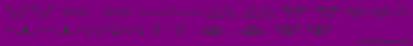 Ornamentssoul-Schriftart – Schwarze Schriften auf violettem Hintergrund