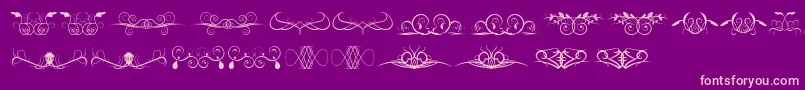 Ornamentssoul-Schriftart – Rosa Schriften auf violettem Hintergrund