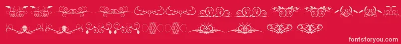 Ornamentssoul-Schriftart – Rosa Schriften auf rotem Hintergrund