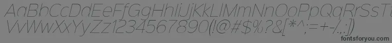 Шрифт Sinkinsans100thinitalic – чёрные шрифты на сером фоне