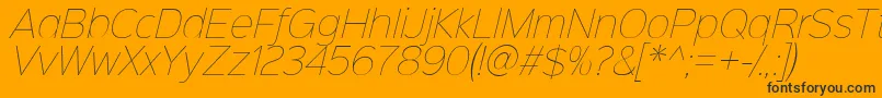 Sinkinsans100thinitalic Font – Black Fonts on Orange Background