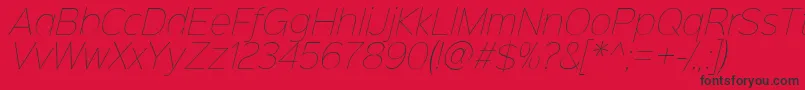 Sinkinsans100thinitalic Font – Black Fonts on Red Background