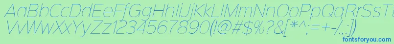 fuente Sinkinsans100thinitalic – Fuentes Azules Sobre Fondo Verde