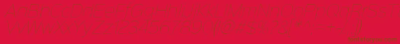Weitere Informationen zur Sinkinsans100thinitalic-Schriftart Sinkinsans100thinitalic-Schriftart – Braune Schriften auf rotem Hintergrund