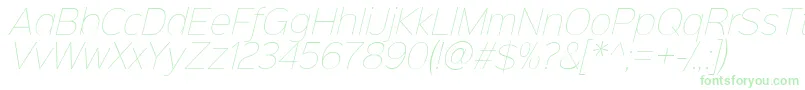 Sinkinsans100thinitalic Font – Green Fonts on White Background
