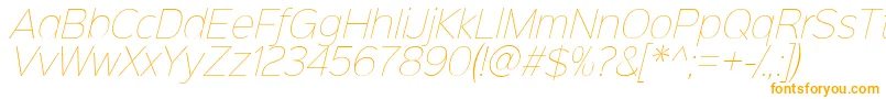 Sinkinsans100thinitalic-fontti – oranssit fontit valkoisella taustalla