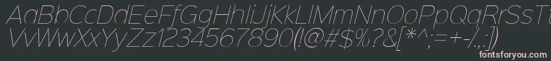 Sinkinsans100thinitalic-fontti – vaaleanpunaiset fontit mustalla taustalla