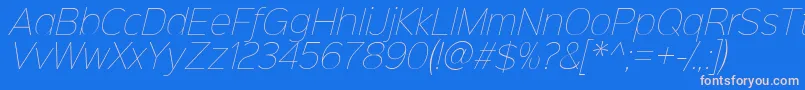 Шрифт Sinkinsans100thinitalic – розовые шрифты на синем фоне