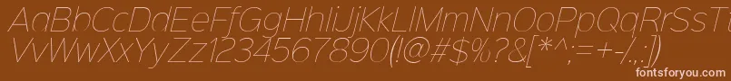 Шрифт Sinkinsans100thinitalic – розовые шрифты на коричневом фоне