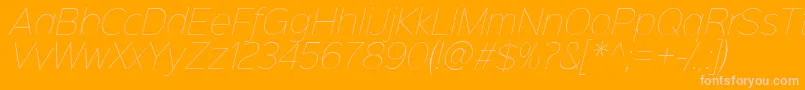 Sinkinsans100thinitalic Font – Pink Fonts on Orange Background