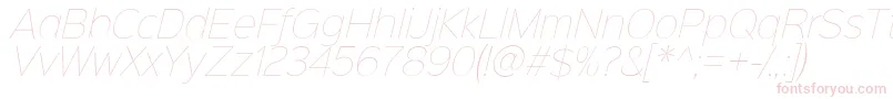 Sinkinsans100thinitalic Font – Pink Fonts on White Background