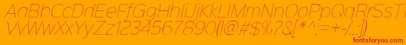 フォントSinkinsans100thinitalic – オレンジの背景に赤い文字