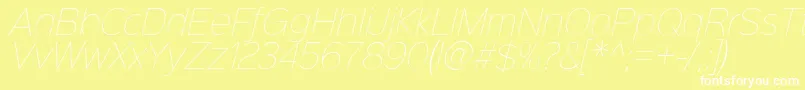 Sinkinsans100thinitalic Font – White Fonts on Yellow Background