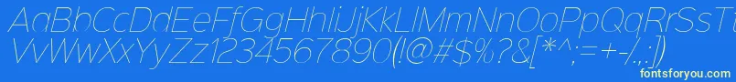 Sinkinsans100thinitalic Font – Yellow Fonts on Blue Background