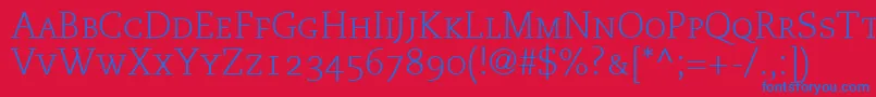 MonologueLightCapsSsiLightSmallCaps Font – Blue Fonts on Red Background