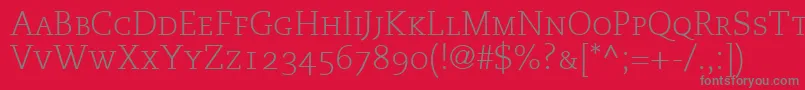 MonologueLightCapsSsiLightSmallCaps Font – Gray Fonts on Red Background