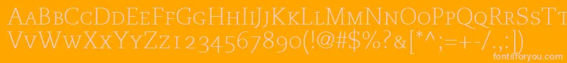 MonologueLightCapsSsiLightSmallCaps Font – Pink Fonts on Orange Background