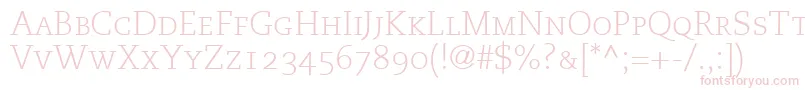 MonologueLightCapsSsiLightSmallCaps Font – Pink Fonts on White Background